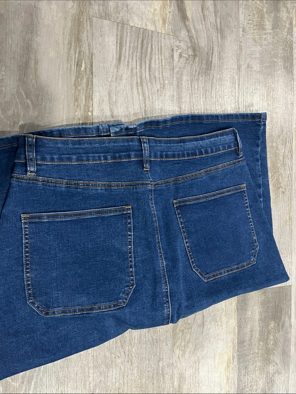Skirt High-Waist Button-Front Dark Blue stretch Skirt pencil size 14 plus denim
